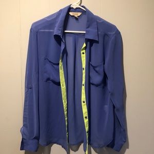 Decree Sheer button up blouse size large